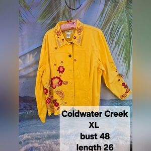 Coldwater Creek Women's Vibrant Yellow Floral Jacket